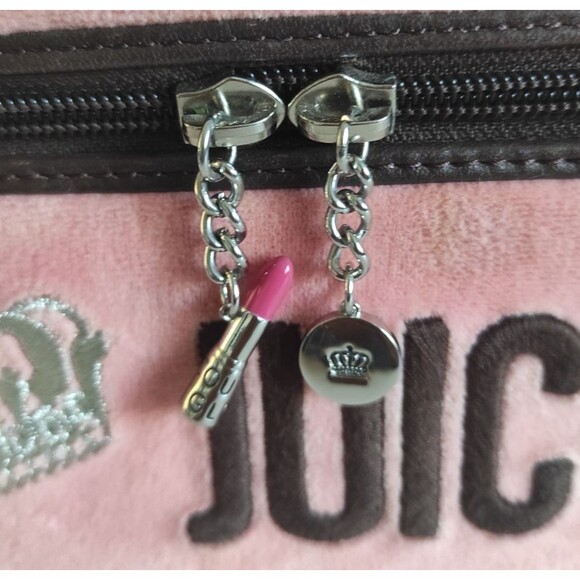 Vintag Juicy Couture Velour cosmetic train casemakeup bag Pink - Picture 13 of 13